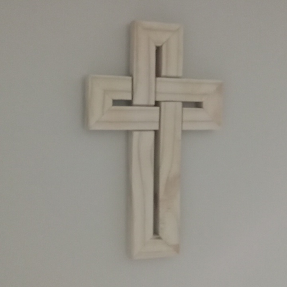 Rustic Cream Wooden Cross Wall Decor